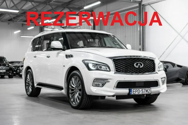 Infiniti QX80 5.6 V8 405KM. 8 osób. Max wersja. Nowe opony. Prawdziwie bezwypadkowy.